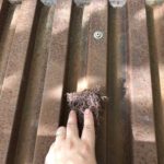 門柱塗装後、新規テントシートを張り替えて竣工となります。