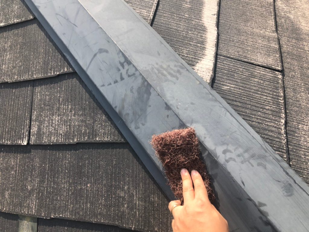 屋根鋼板部　ケレン　サビ落とし