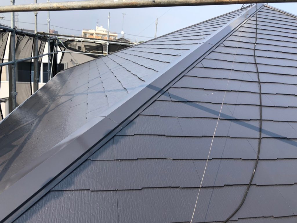 屋根塗装完了写真です。