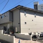 擁壁部　撥水材塗布の施工写真です。