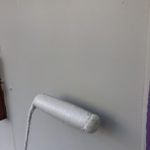 門柱塗装後、新規テントシートを張り替えて竣工となります。