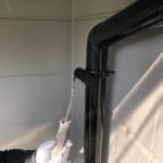 擁壁部　撥水材塗布の施工写真です。