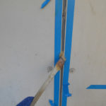 門柱塗装後、新規テントシートを張り替えて竣工となります。