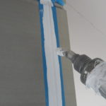 擁壁部　撥水材塗布の施工写真です。