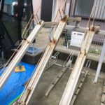 錆止め材塗布、仕上げ材塗布を2回行い、駐輪場の塗装は完了です。