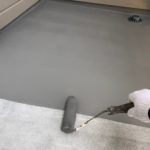 擁壁部　撥水材塗布の施工写真です。