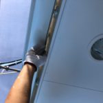 錆止め材塗布、仕上げ材塗布を2回行い、駐輪場の塗装は完了です。