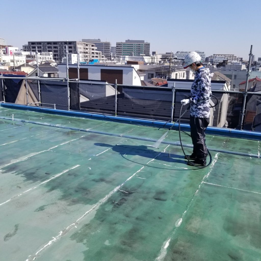 床防水面 高圧洗浄