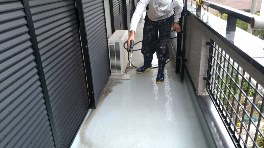 床防水面 高圧洗浄