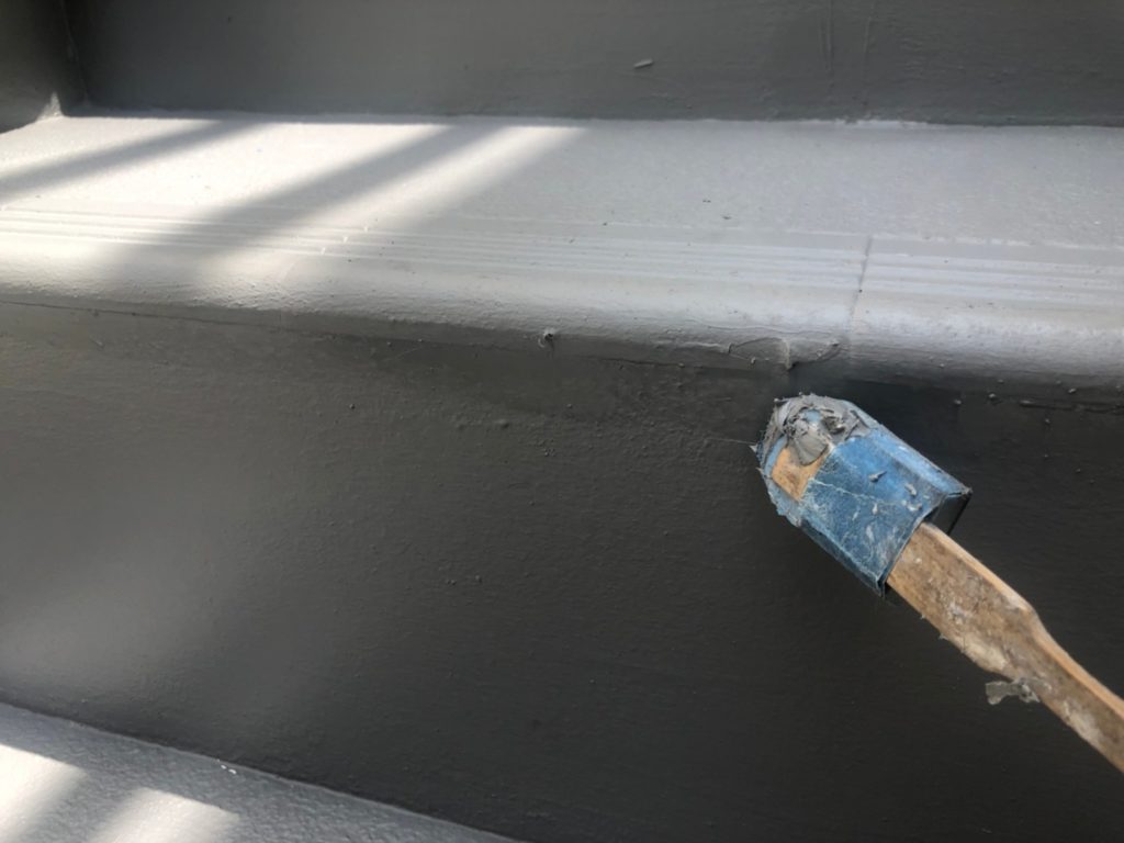 階段土間防水 シーリング処理
