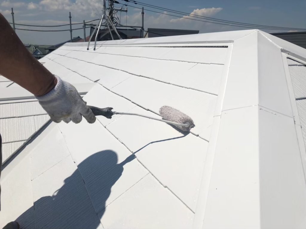 屋根部 上塗り2回目