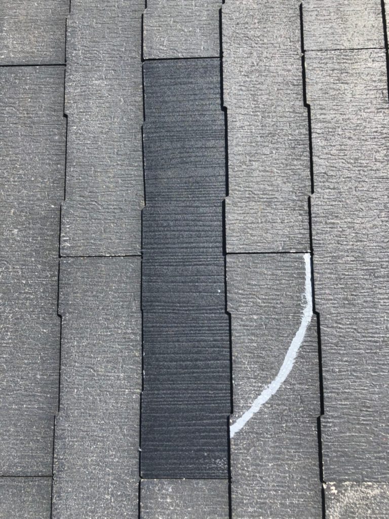 新規スレート瓦 交換 クラック部 コーキング修繕