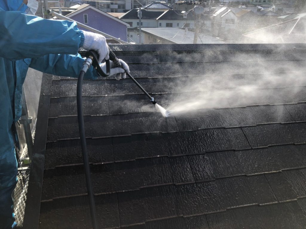屋根部高圧洗浄